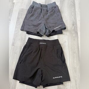Alphalete Infinity Series Black and Dark Gray Athletic Shorts